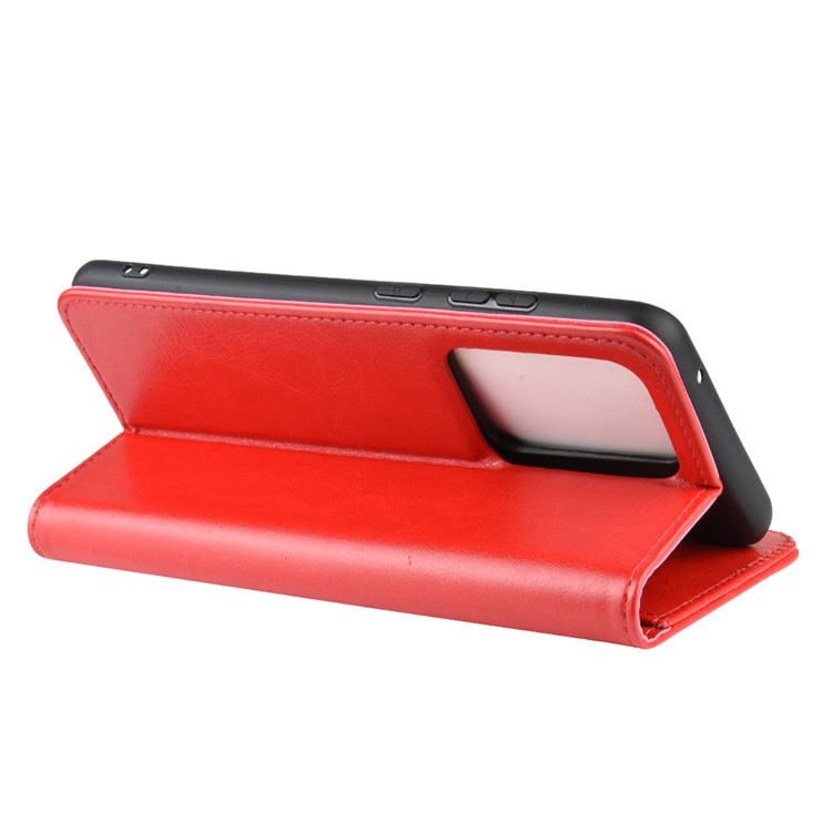 Crazy Horse Wallet Leather Stand Case for Samsung Galaxy S20 Ultra - Red-7