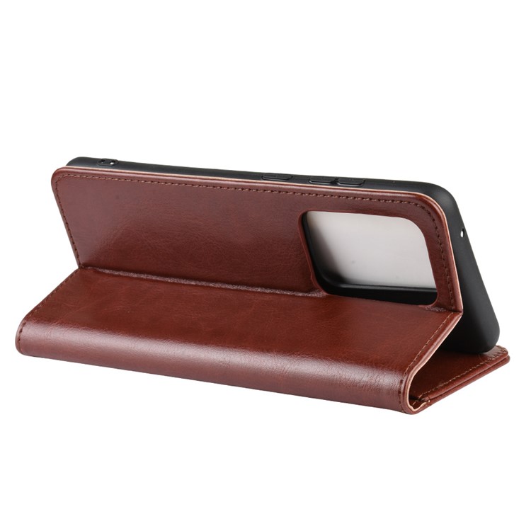 Crazy Horse Wallet Leather Stand Case for Samsung Galaxy S20 Ultra - Brown-7