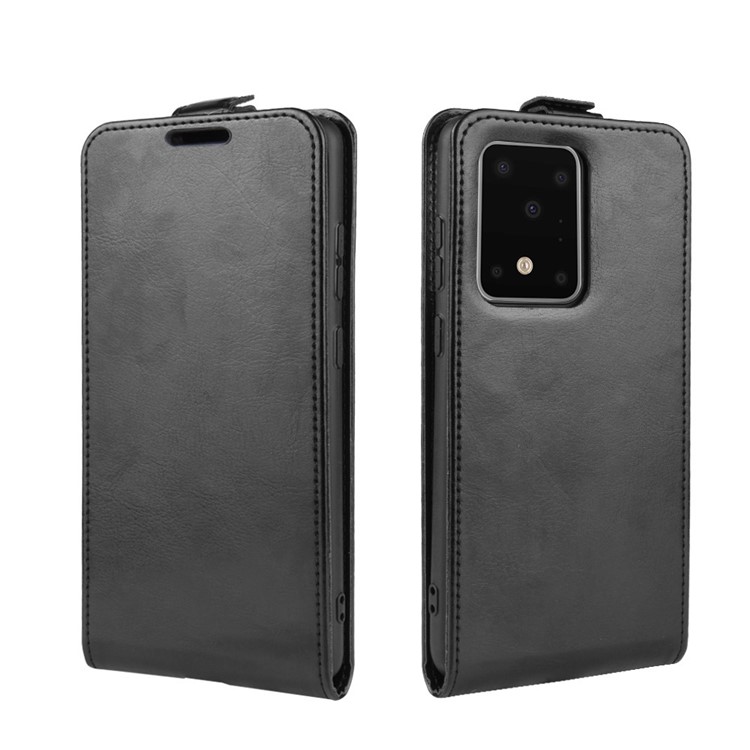 Crazy Horse Vertical Leather Card Holder Case for Samsung Galaxy S11 Plus - Black-2