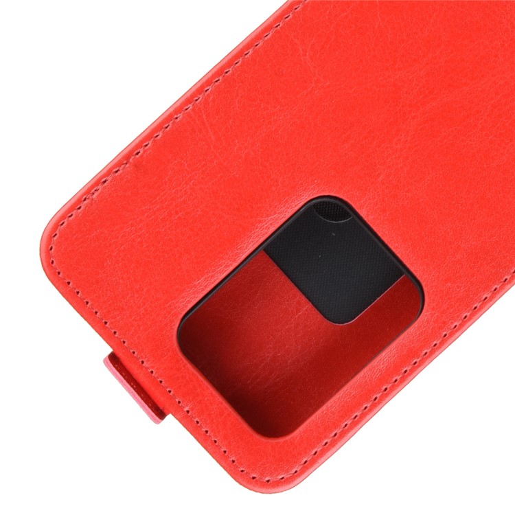 Crazy Horse Vertical Leather Card Holder Case for Samsung Galaxy S20 Ultra - Red-3