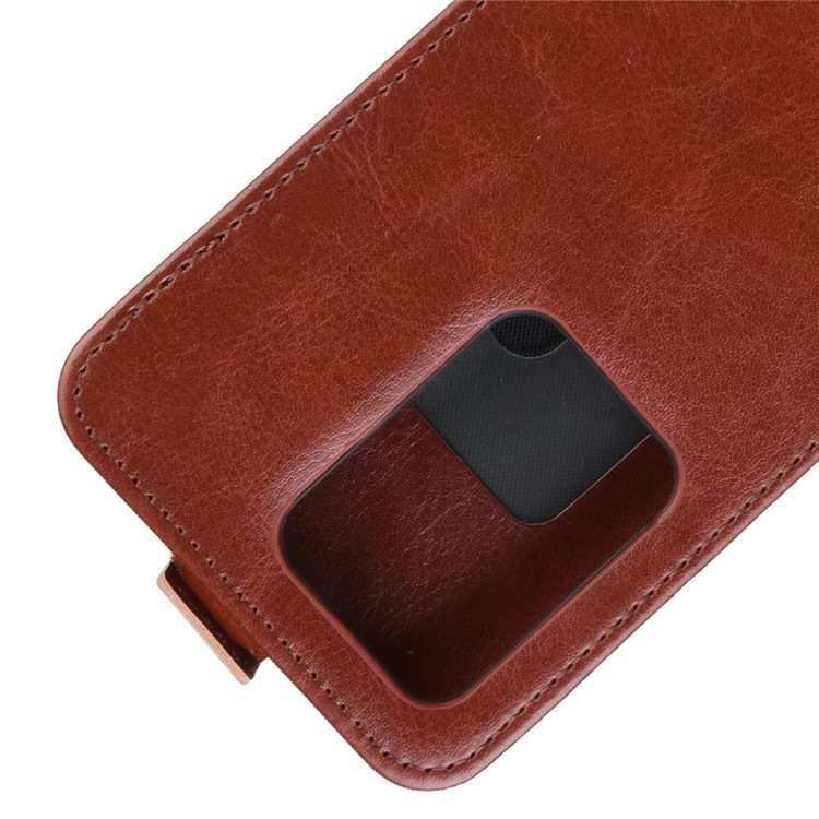 Crazy Horse Vertical Leather Card Holder Case for Samsung Galaxy S20 Ultra - Brown-3