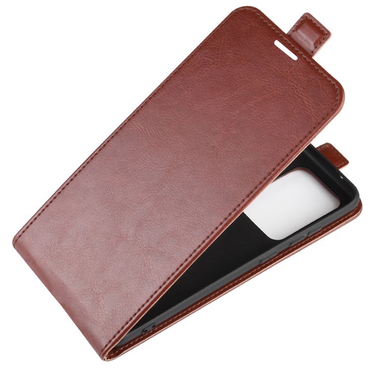 Crazy Horse Vertical Leather Card Holder Case for Samsung Galaxy S20 Ultra - Brown-4