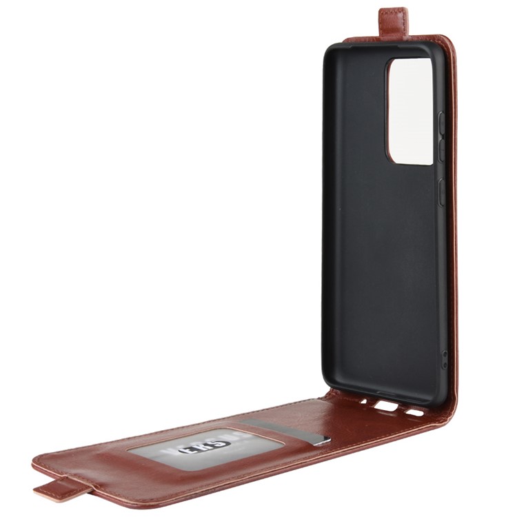 Crazy Horse Vertical Leather Card Holder Case for Samsung Galaxy S20 Ultra - Brown-9