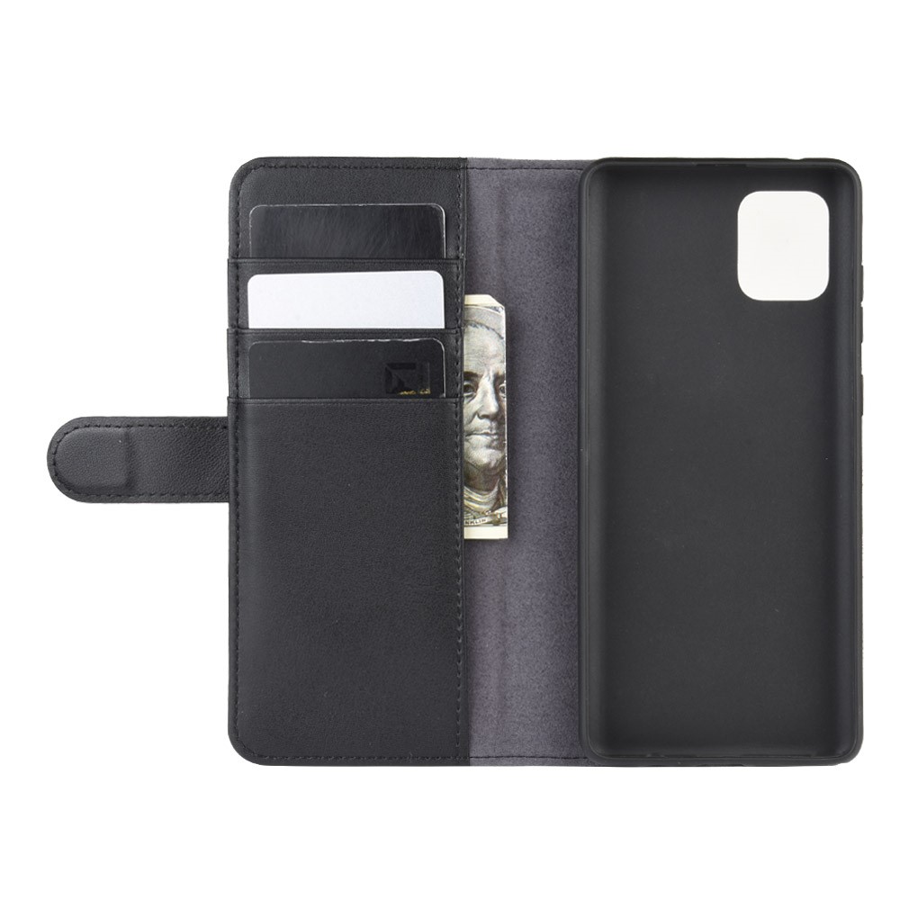 Split Leather Phone Shell for Samsung Galaxy A81/Note 10 Lite/M60s - Black-5