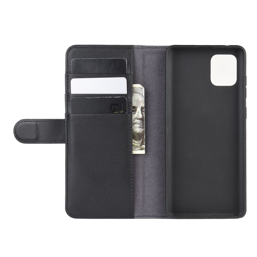 Cáscara de Teléfono de Cuero Dividido Para Samsung Galaxy A81/Note 10 Lite/m60s - Negro