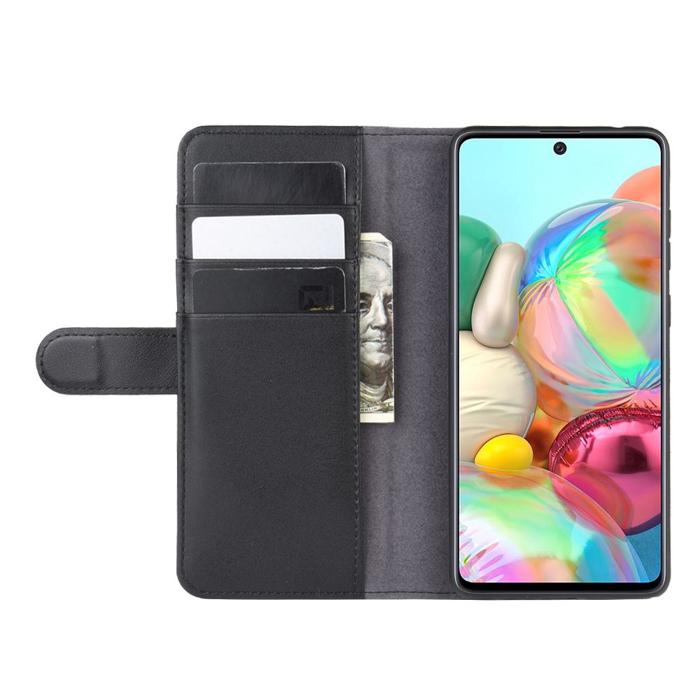 Cáscara de Teléfono de Cuero Dividido Para Samsung Galaxy A81/Note 10 Lite/m60s - Negro