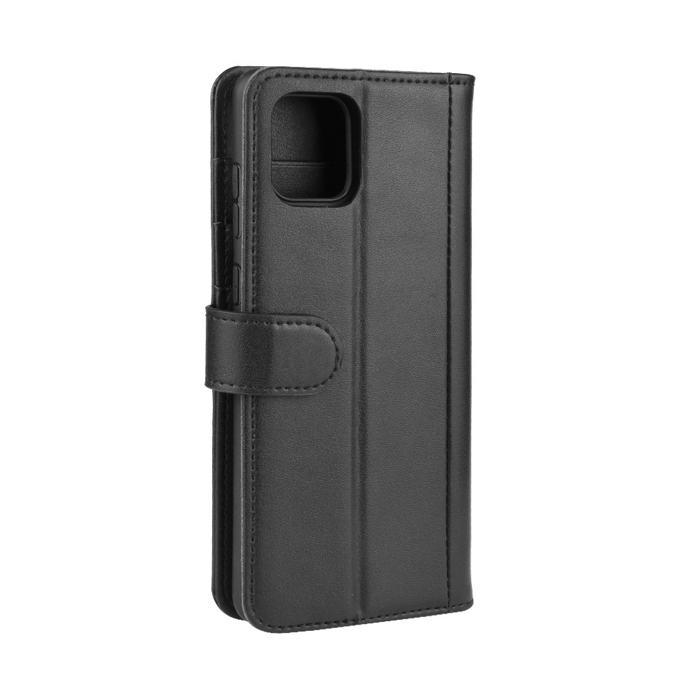 Cáscara de Teléfono de Cuero Dividido Para Samsung Galaxy A81/Note 10 Lite/m60s - Negro