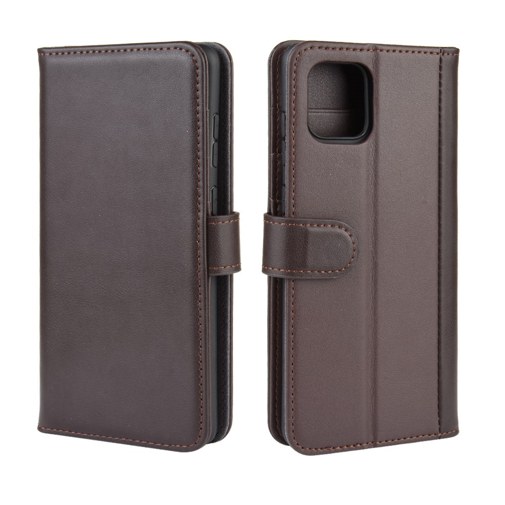 Split Leather Phone Shell for Samsung Galaxy A81/Note 10 Lite/M60s - Coffee-2