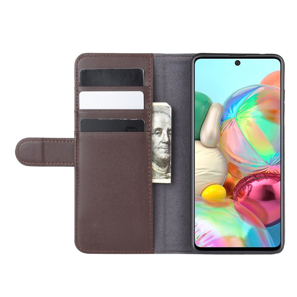 Split Leather Phone Shell for Samsung Galaxy A81/Note 10 Lite/M60s - Coffee-6