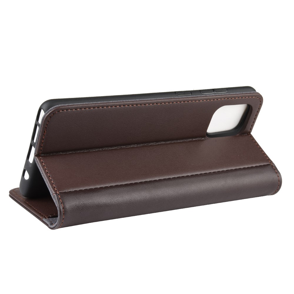 Split Leather Phone Shell for Samsung Galaxy A81/Note 10 Lite/M60s - Coffee-7