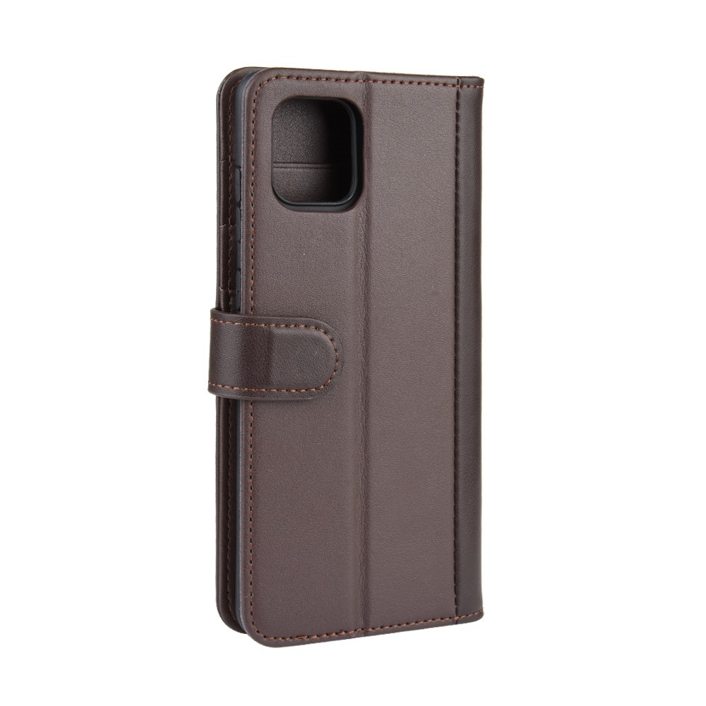 Split Leather Phone Shell for Samsung Galaxy A81/Note 10 Lite/M60s - Coffee-8