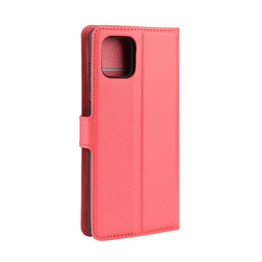 Litchi Skin Wallet Flip Leather Case for Galaxy A81/Note 10 Lite/M60s - Red-6