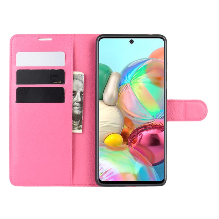 Litchi Skin Wallet Flip Leather Case for Galaxy A81/Note 10 Lite/M60s - Rose-4