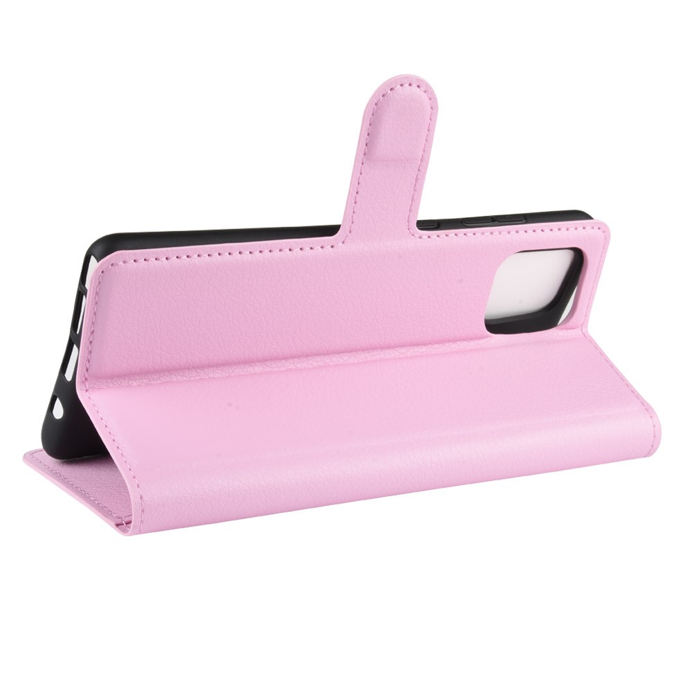 Litchi Skin Wallet Flip Leather Case for Galaxy A81/Note 10 Lite/M60s - Pink-5