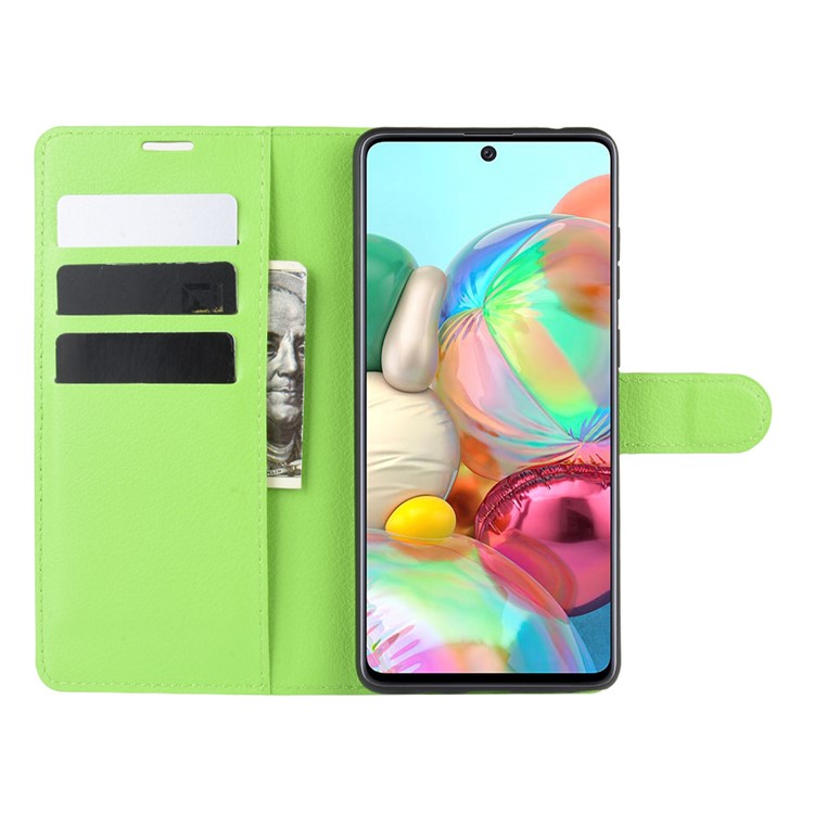 Litchi Skin Wallet Flip Leather Case for Galaxy A81/Note 10 Lite/M60s - Green-4