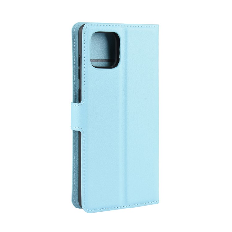 Litchi Skin Wallet Flip Leather Case for Galaxy A81/Note 10 Lite/M60s - Blue-6