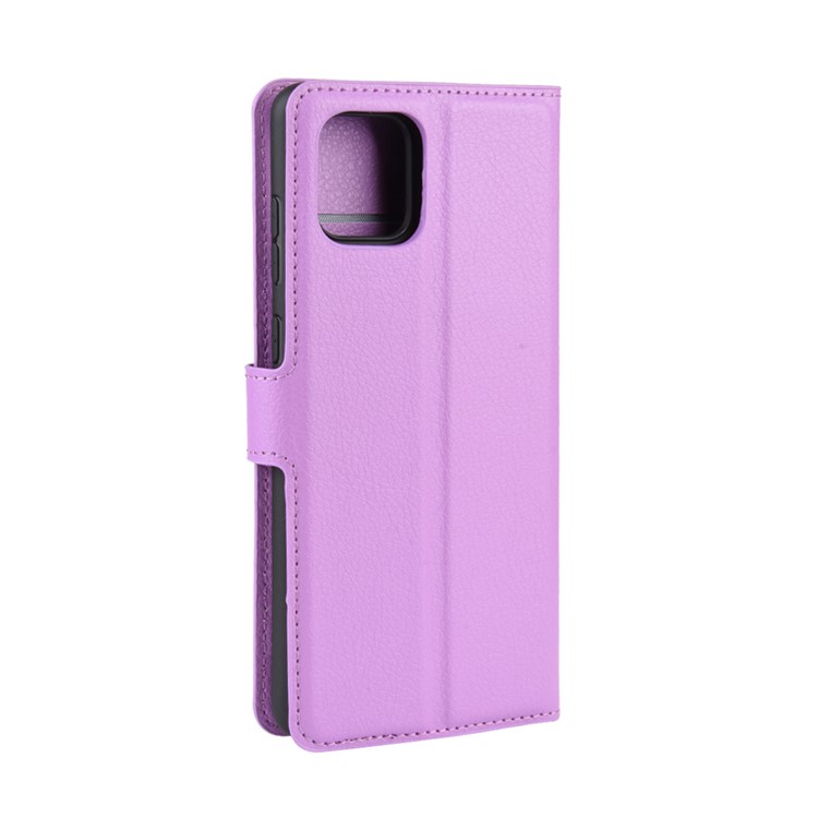 Litchi Skin Wallet Flip Leather Case for Galaxy A81/Note 10 Lite/M60s - Purple-6