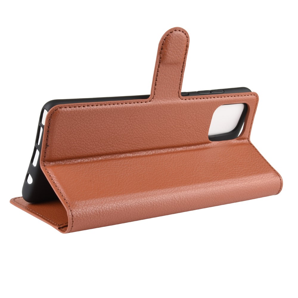 Litchi Skin Wallet Flip Leather Case for Galaxy A81/Note 10 Lite/M60s - Brown-5