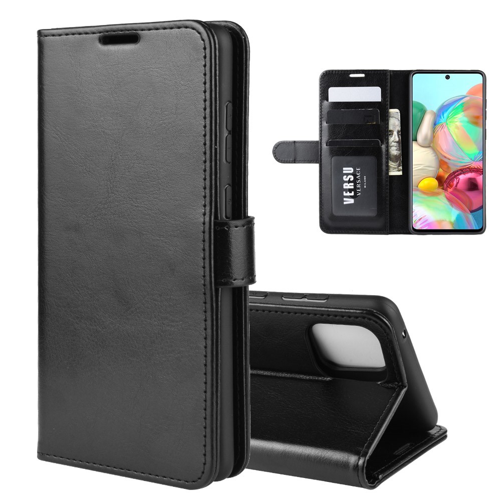 Crazy Horse Texture Wallet Funda Telefónica De Cuero Para Samsung Galaxy A81 / Note 10 Lite / M60s - Negro