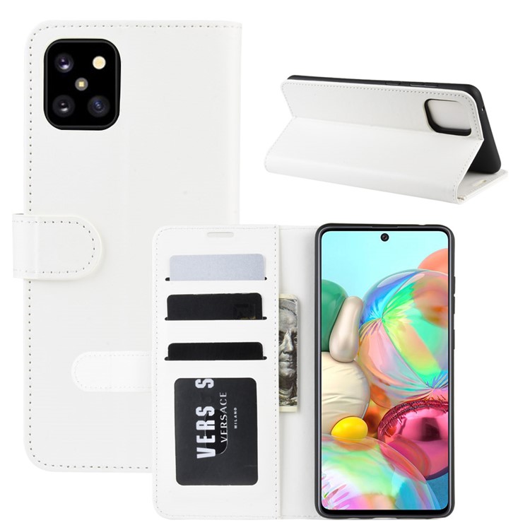 Crazy Horse Texture Wallet Leather Phone Case for Samsung Galaxy A81/Note 10 Lite/M60s - White-2