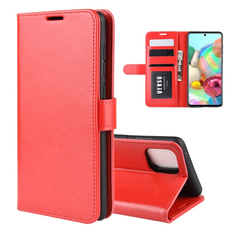 Crazy Horse Texture Wallet Leather Phone Case for Samsung Galaxy A81/Note 10 Lite/M60s - Red-3