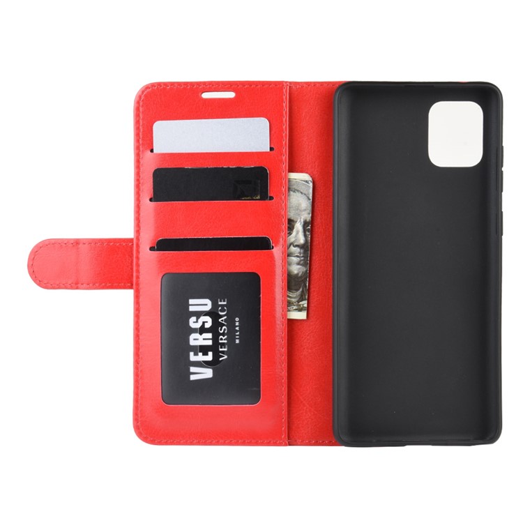 Crazy Horse Texture Wallet Leather Phone Case for Samsung Galaxy A81/Note 10 Lite/M60s - Red-6