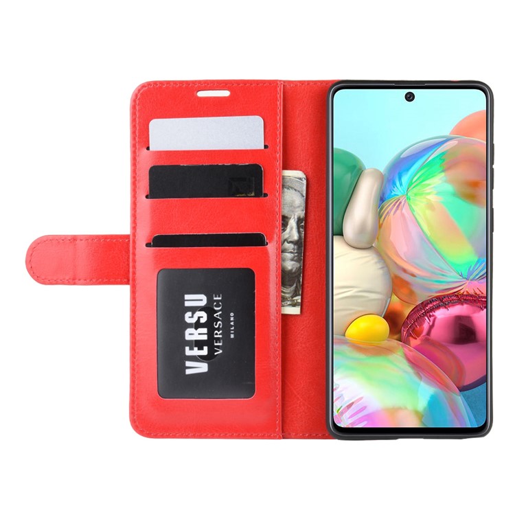 Crazy Horse Texture Wallet Leather Phone Case for Samsung Galaxy A81/Note 10 Lite/M60s - Red-7