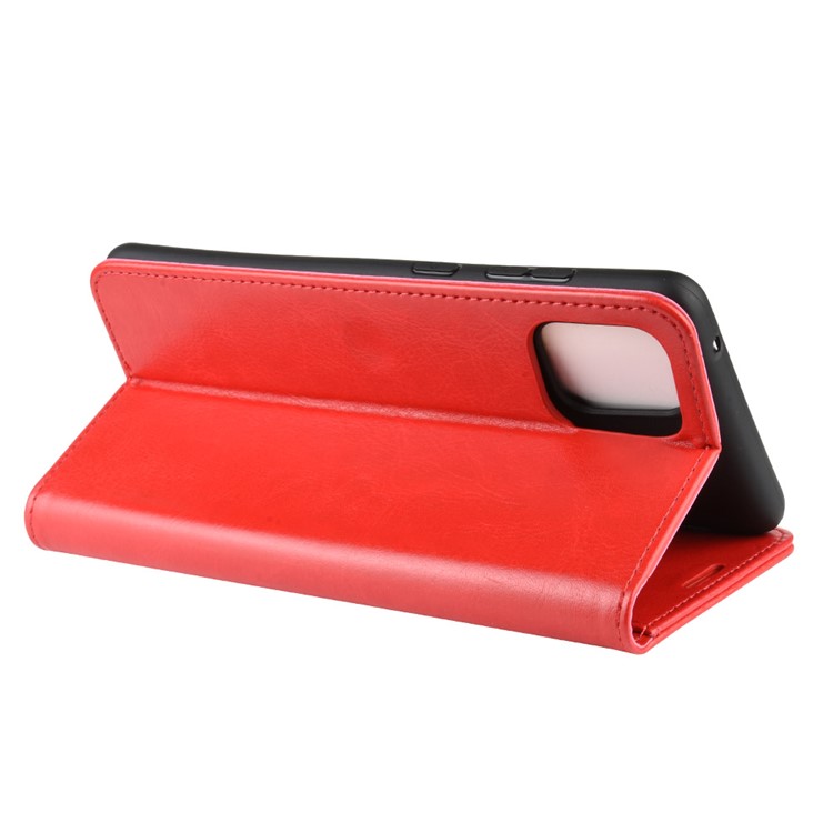 Crazy Horse Texture Wallet Leather Phone Case for Samsung Galaxy A81/Note 10 Lite/M60s - Red-8
