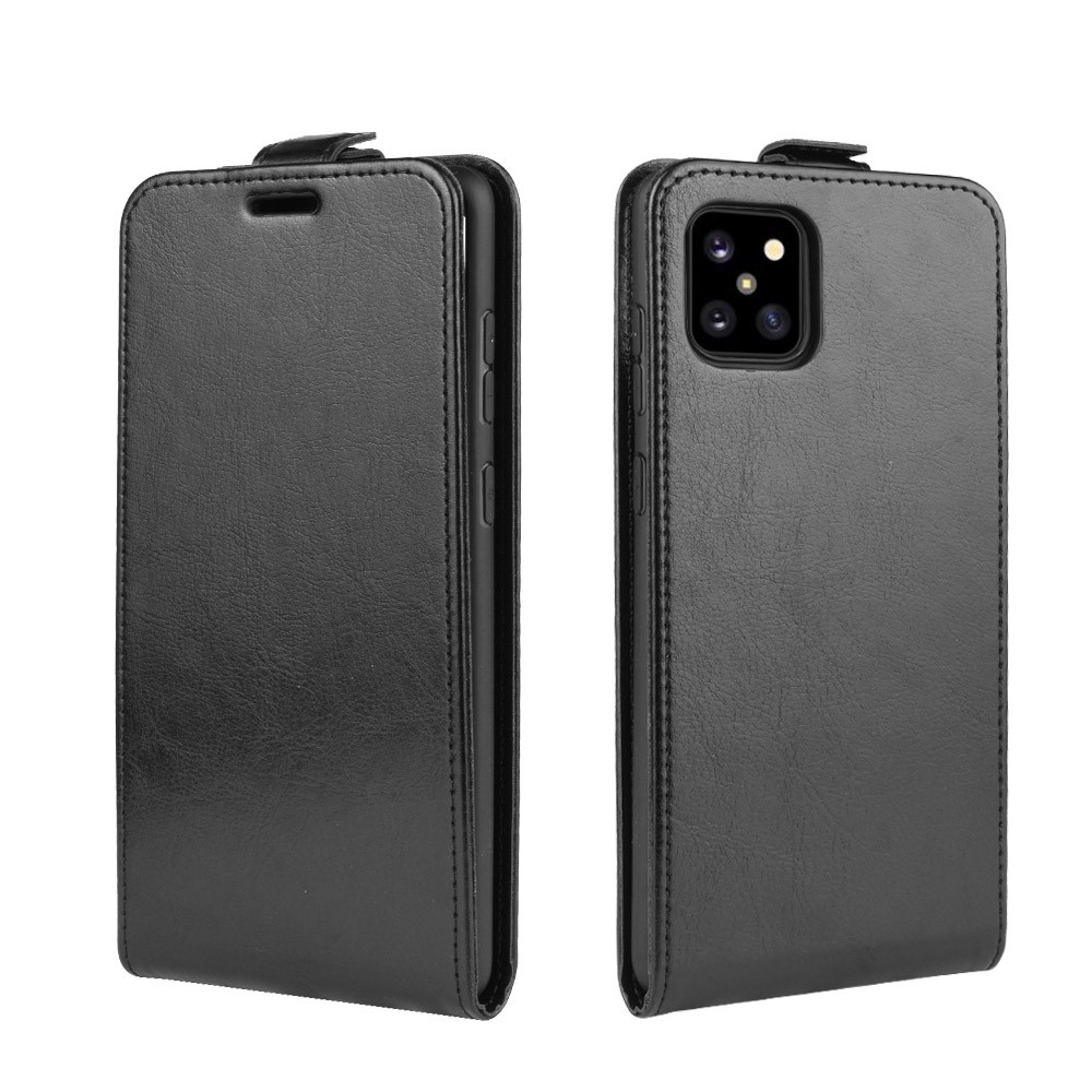 Capa de Casca de Couro Vertical Para Samsung Galaxy A81 / Nota 10 Lite - Preto