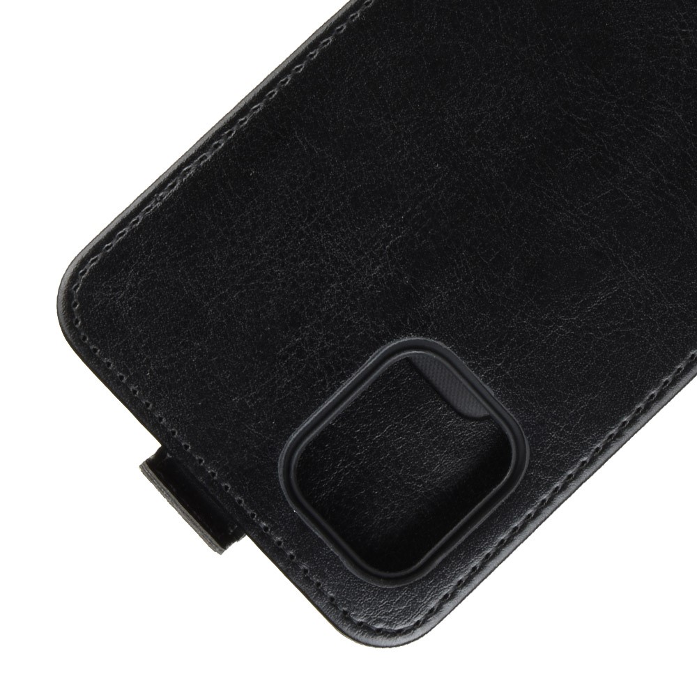 Capa de Casca de Couro Vertical Para Samsung Galaxy A81 / Nota 10 Lite - Preto