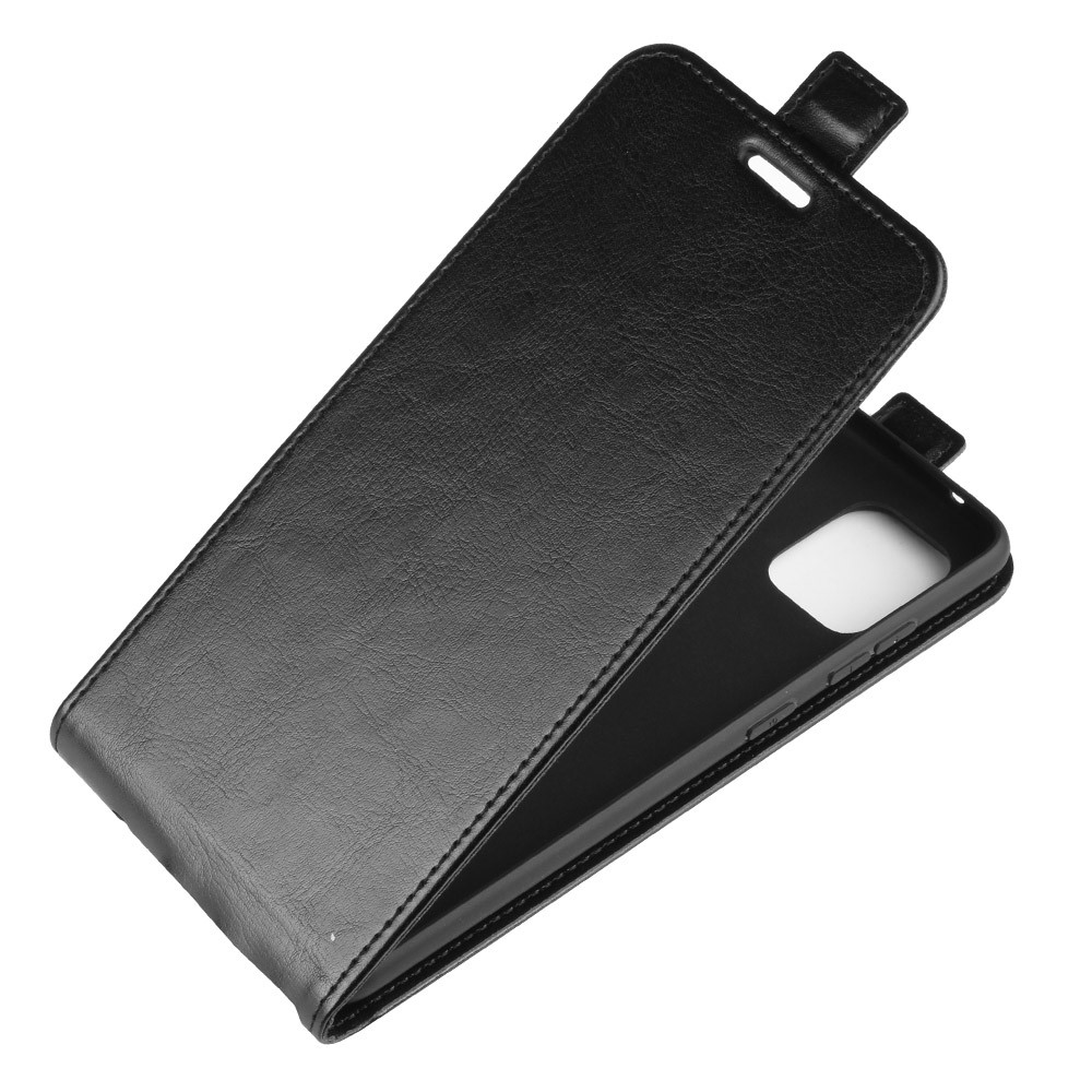 Capa de Casca de Couro Vertical Para Samsung Galaxy A81 / Nota 10 Lite - Preto