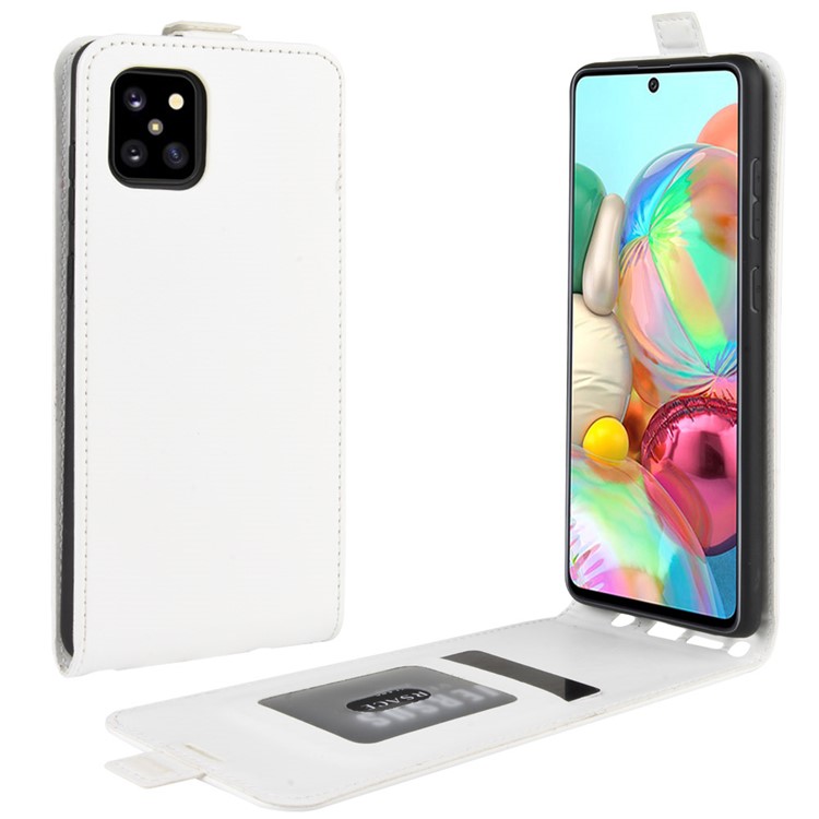 Vertical Flip Leather Shell Case for Samsung Galaxy A81 / Note 10 Lite - White-1