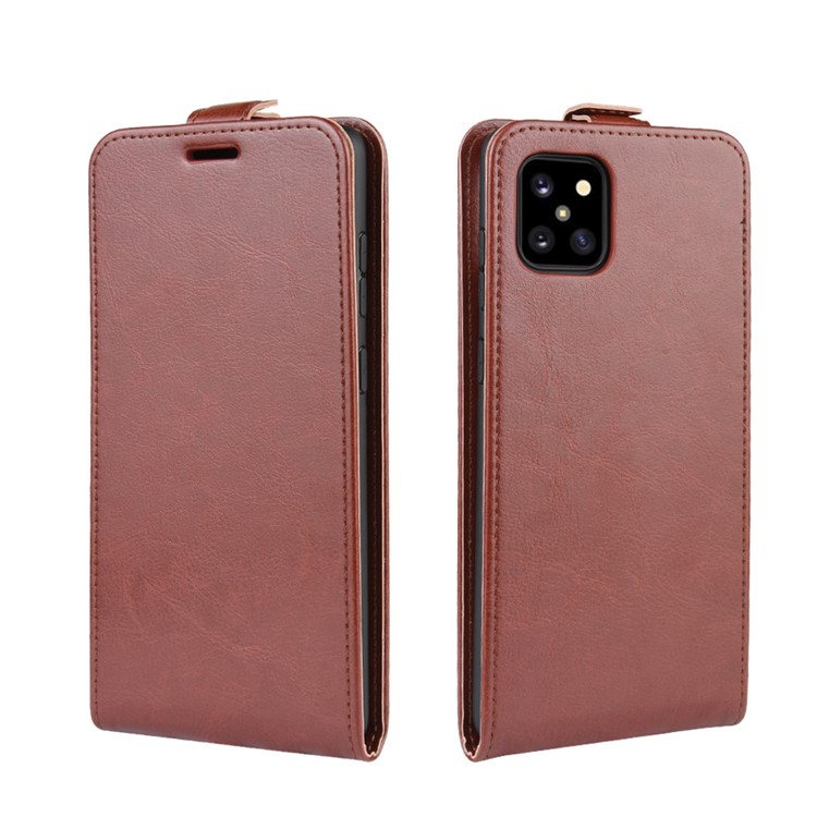 Vertical Flip Leather Shell Case for Samsung Galaxy A81 / Note 10 Lite - Brown-2