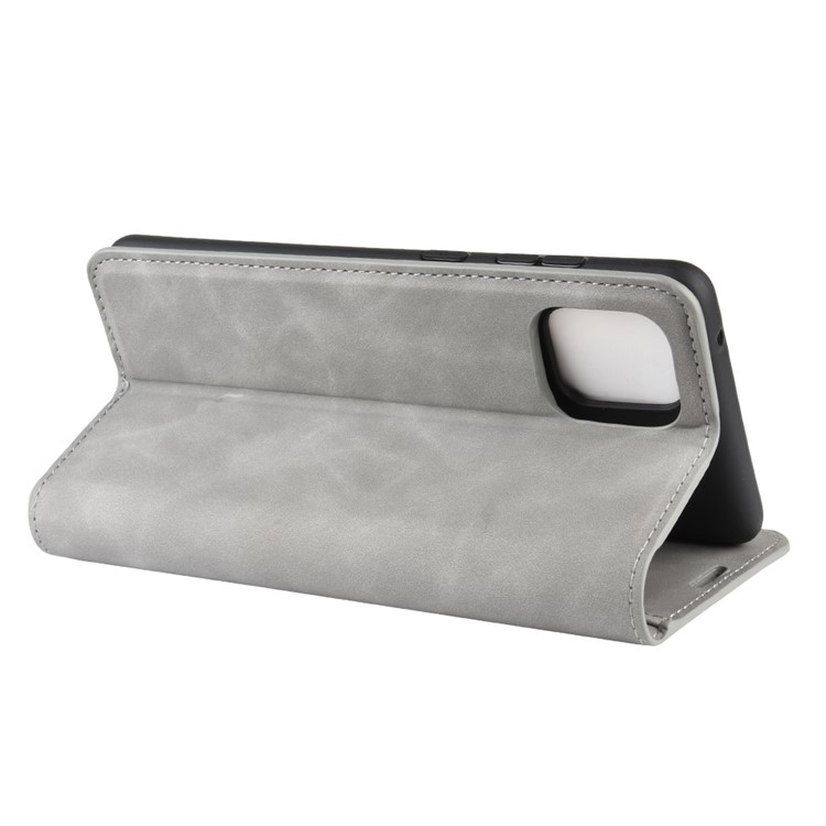 Silky Touch Leather Wallet Case for Samsung Galaxy A81/Note 10 Lite/M60s - Grey-5