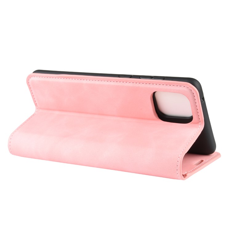 Silky Touch Leather Wallet Case for Samsung Galaxy A81/Note 10 Lite/M60s - Pink-5