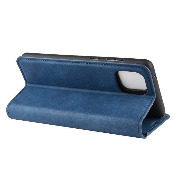 Silky Touch Leather Wallet Case for Samsung Galaxy A81/Note 10 Lite/M60s - Blue-5
