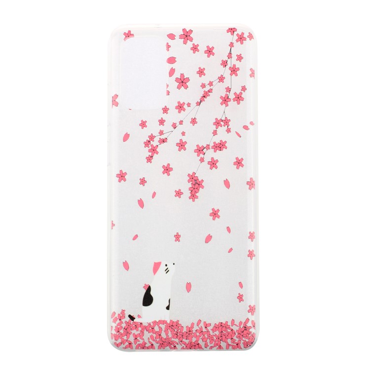 Pattern Printing Soft TPU Protection Case for Samsung Galaxy S20 Plus - Cat and Floret-1
