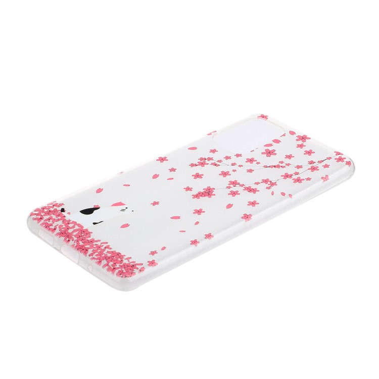 Pattern Printing Soft TPU Protection Case for Samsung Galaxy S20 Plus - Cat and Floret-2