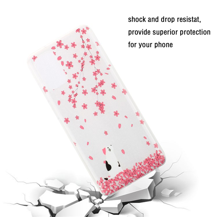 Pattern Printing Soft TPU Protection Case for Samsung Galaxy S20 Plus - Cat and Floret-4