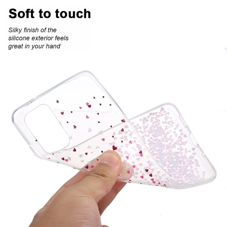 For Samsung Galaxy S20 Ultra Pattern Printing Flexible TPU Shell - Colorful Hearts-3