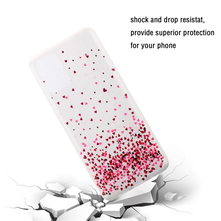 For Samsung Galaxy S20 Ultra Pattern Printing Flexible TPU Shell - Colorful Hearts-4