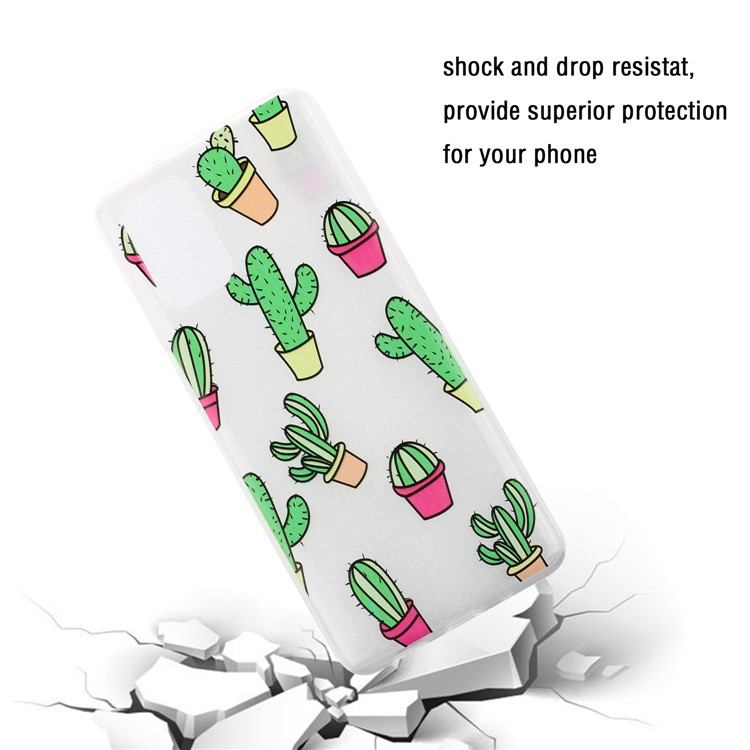 For Samsung Galaxy S20 Ultra Pattern Printing Flexible TPU Shell - Cactus-4
