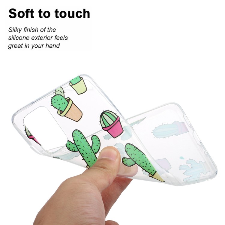 Coperchio di Telefono Cellulare TPU Stampa Motivi Per Samsung Galaxy S20 4G/S20 5G - Cactus