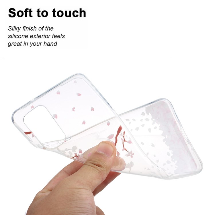 Pattern Printing TPU Mobile Phone Cover for Samsung Galaxy S20 - Falling Petals-3