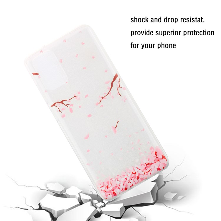 Pattern Printing TPU Mobile Phone Cover for Samsung Galaxy S20 - Falling Petals-4