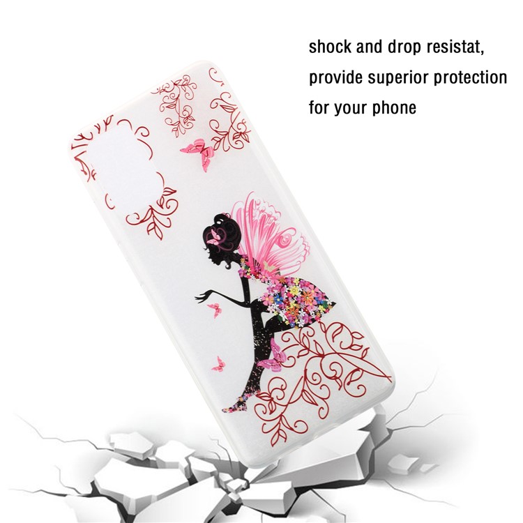 Pattern Printing TPU Mobile Phone Cover for Samsung Galaxy S20 - Butterfly Girl-4
