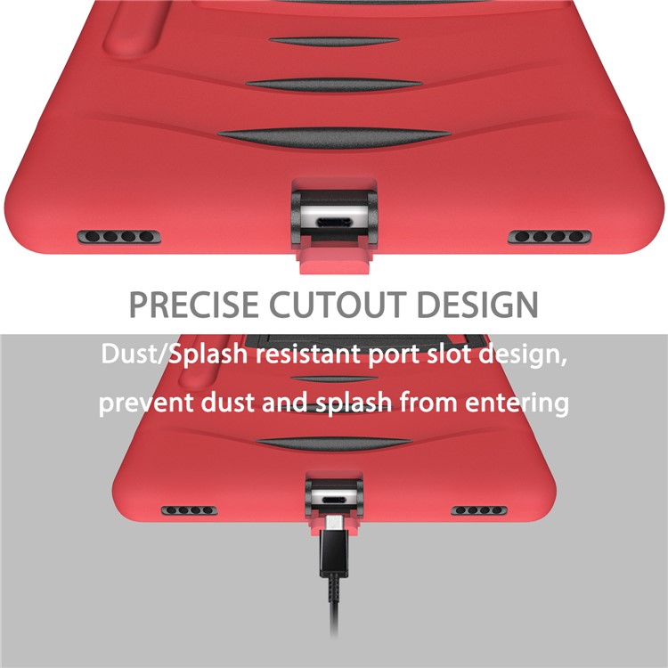 Shockproof PC + Silicone Tablet Combo Case with Kickstand and Pen Slot for Samsung Galaxy Tab S6 SM-T860/T865 - Red-12