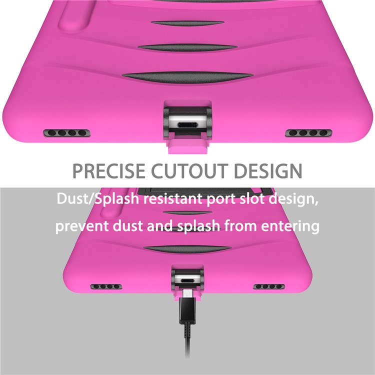 Shockproof PC + Silicone Tablet Combo Case with Kickstand and Pen Slot for Samsung Galaxy Tab S6 SM-T860/T865 - Rose-15