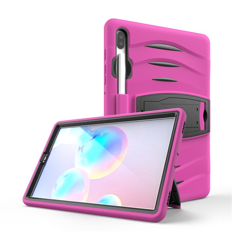 Shockproof PC + Silicone Tablet Combo Case with Kickstand and Pen Slot for Samsung Galaxy Tab S6 SM-T860/T865 - Rose-4