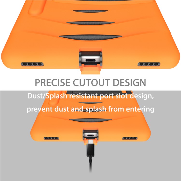 Shockproof PC + Silicone Tablet Combo Case with Kickstand and Pen Slot for Samsung Galaxy Tab S6 SM-T860/T865 - Orange-16